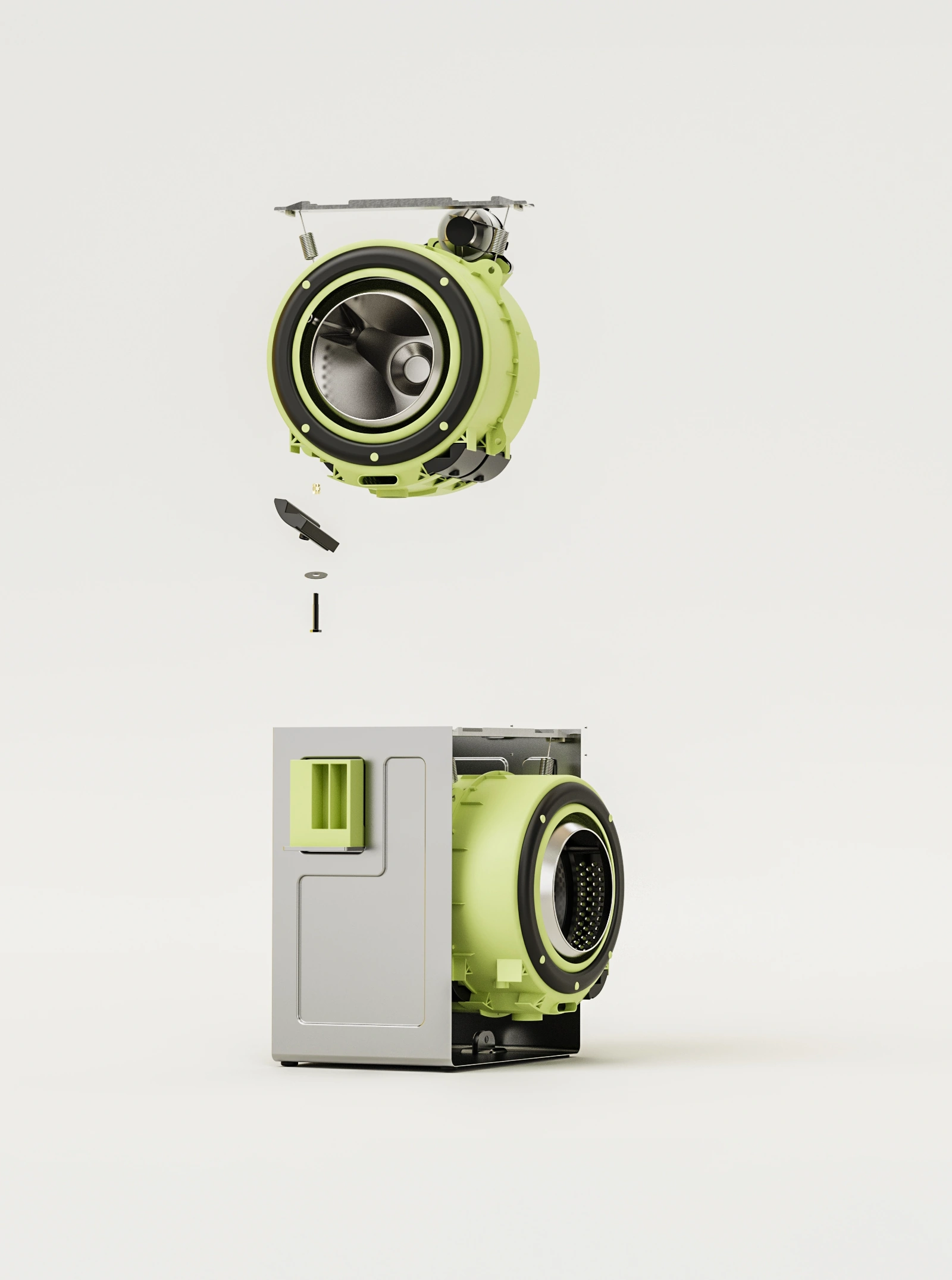 Series W modular counterweight load path and side-panel component storage